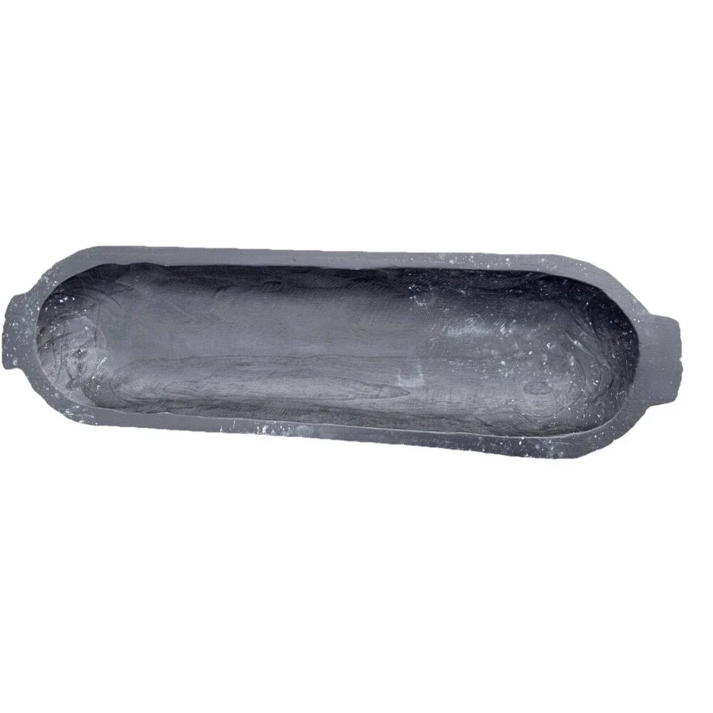 Small Rustic Baguette-Batea-Primitive-5-6W x 18-20L-Candle Pour-Dough Bowl-Black